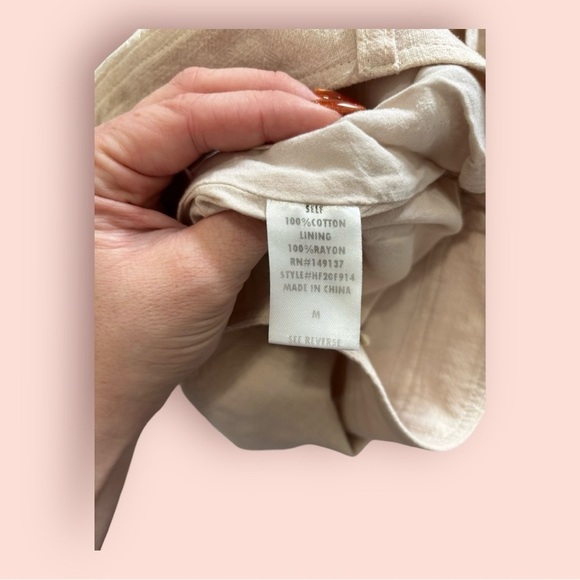 Altar’d state cream linen mini skirt with pockets and‎ belt loops size M - Picture 5 of 5